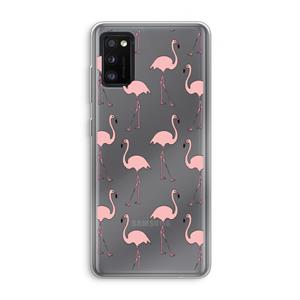CaseCompany Anything Flamingoes: Samsung Galaxy A41 Transparant Hoesje