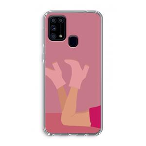 CaseCompany Pink boots: Samsung Galaxy M31 Transparant Hoesje