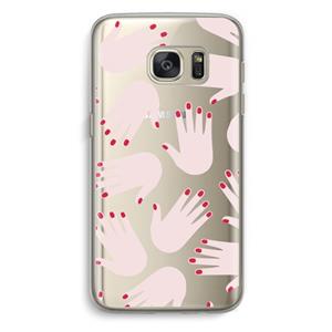 CaseCompany Hands pink: Samsung Galaxy S7 Transparant Hoesje