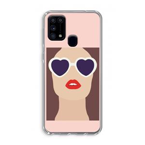 CaseCompany Red lips: Samsung Galaxy M31 Transparant Hoesje