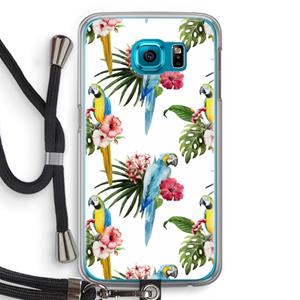 CaseCompany Kleurrijke papegaaien: Samsung Galaxy S6 Transparant Hoesje met koord