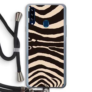 CaseCompany Arizona Zebra: Samsung Galaxy A20s Transparant Hoesje met koord