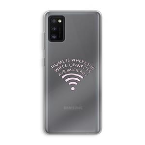 CaseCompany Home Is Where The Wifi Is: Samsung Galaxy A41 Transparant Hoesje