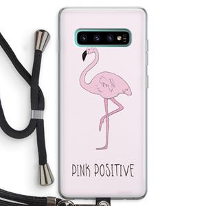 CaseCompany Pink positive: Samsung Galaxy S10 Plus Transparant Hoesje met koord