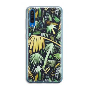 CaseCompany Tropical Palms Dark: Samsung Galaxy A50 Transparant Hoesje