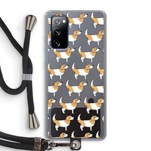 CaseCompany Doggy: Samsung Galaxy S20 FE / S20 FE 5G Transparant Hoesje met koord