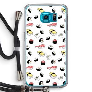 CaseCompany Sushi time: Samsung Galaxy S6 Transparant Hoesje met koord