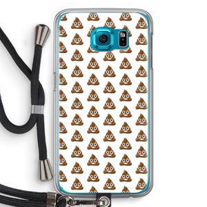 CaseCompany Poop emoji: Samsung Galaxy S6 Transparant Hoesje met koord