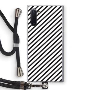 CaseCompany Strepen zwart-wit: Samsung Galaxy Note 10 Transparant Hoesje met koord