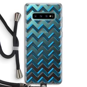 CaseCompany Onderbroken lijn: Samsung Galaxy S10 Plus Transparant Hoesje met koord