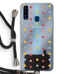 CaseCompany Bollen: Samsung Galaxy A20s Transparant Hoesje met koord