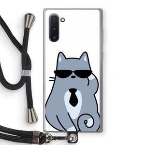 CaseCompany Cool cat: Samsung Galaxy Note 10 Transparant Hoesje met koord