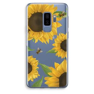 CaseCompany Sunflower and bees: Samsung Galaxy S9 Plus Transparant Hoesje