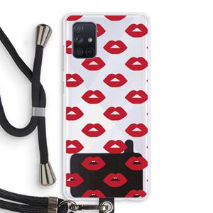 CaseCompany Lips: Samsung Galaxy A71 Transparant Hoesje met koord