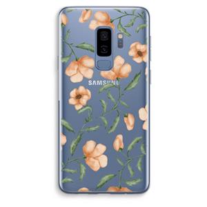 CaseCompany Peachy flowers: Samsung Galaxy S9 Plus Transparant Hoesje