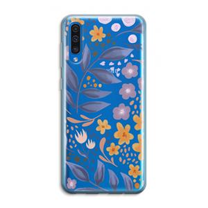CaseCompany Flowers with blue leaves: Samsung Galaxy A50 Transparant Hoesje