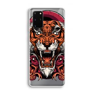 CaseCompany Tiger and Rattlesnakes: Samsung Galaxy S20 Plus Transparant Hoesje