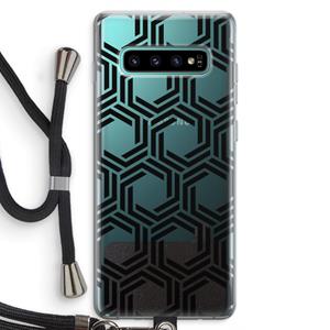 CaseCompany Geometrisch patroon: Samsung Galaxy S10 Plus Transparant Hoesje met koord