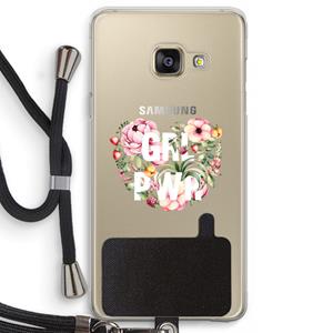 CaseCompany GRL PWR Flower: Samsung Galaxy A3 (2016) Transparant Hoesje met koord