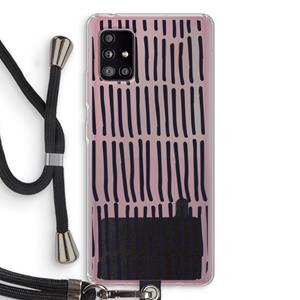 CaseCompany Moroccan stripes: Samsung Galaxy A51 5G Transparant Hoesje met koord