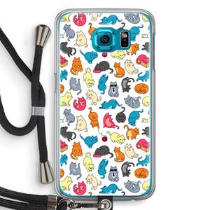CaseCompany Kleurrijke katten: Samsung Galaxy S6 Transparant Hoesje met koord