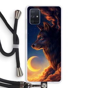 CaseCompany Night Guardian: Samsung Galaxy A71 Transparant Hoesje met koord