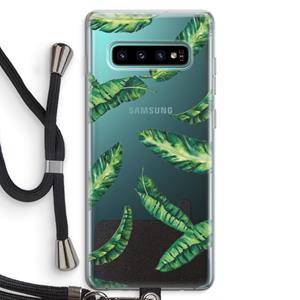 CaseCompany Lange bladeren: Samsung Galaxy S10 Plus Transparant Hoesje met koord