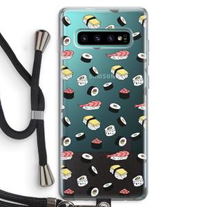 CaseCompany Sushi time: Samsung Galaxy S10 Plus Transparant Hoesje met koord