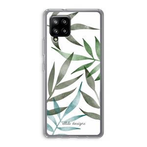 CaseCompany Tropical watercolor leaves: Samsung Galaxy A42 5G Transparant Hoesje