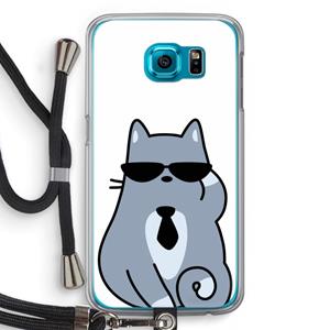 CaseCompany Cool cat: Samsung Galaxy S6 Transparant Hoesje met koord
