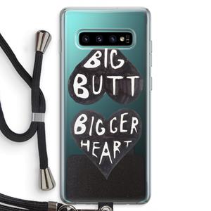 CaseCompany Big butt bigger heart: Samsung Galaxy S10 Plus Transparant Hoesje met koord