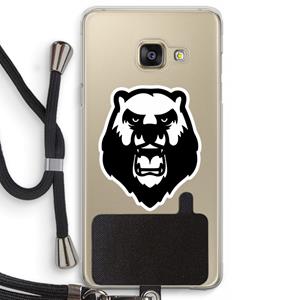 CaseCompany Angry Bear (white): Samsung Galaxy A3 (2016) Transparant Hoesje met koord