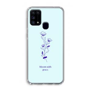 CaseCompany Bloom with grace: Samsung Galaxy M31 Transparant Hoesje