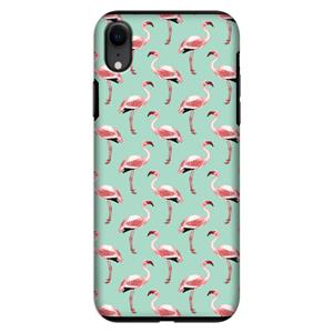 CaseCompany Flamingoprint groen: iPhone XR Tough Case