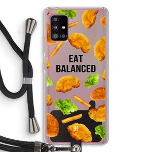 CaseCompany Eat Balanced: Samsung Galaxy A51 5G Transparant Hoesje met koord