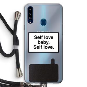 CaseCompany Self love: Samsung Galaxy A20s Transparant Hoesje met koord