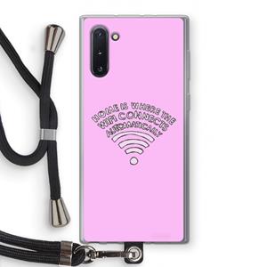 CaseCompany Home Is Where The Wifi Is: Samsung Galaxy Note 10 Transparant Hoesje met koord