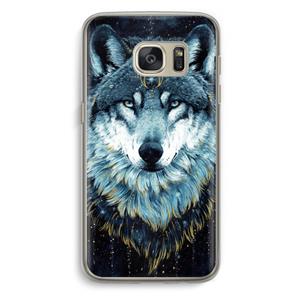 CaseCompany Darkness Wolf: Samsung Galaxy S7 Transparant Hoesje