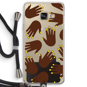 CaseCompany Hands dark: Samsung Galaxy A3 (2016) Transparant Hoesje met koord
