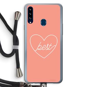 CaseCompany Best heart: Samsung Galaxy A20s Transparant Hoesje met koord