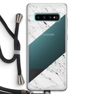 CaseCompany Biggest stripe: Samsung Galaxy S10 Plus Transparant Hoesje met koord