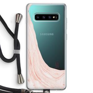 CaseCompany Peach bath: Samsung Galaxy S10 Plus Transparant Hoesje met koord