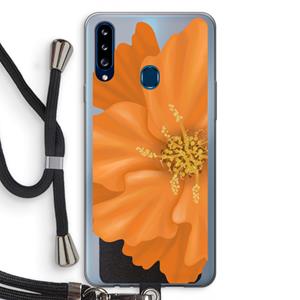 CaseCompany Orange Ellila flower: Samsung Galaxy A20s Transparant Hoesje met koord