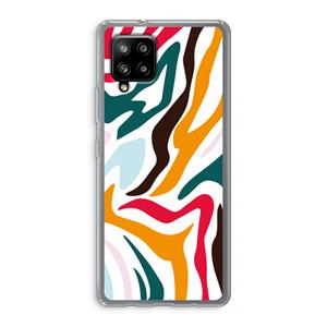 CaseCompany Colored Zebra: Samsung Galaxy A42 5G Transparant Hoesje