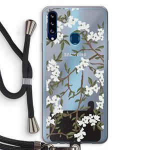 CaseCompany Blossoming spring: Samsung Galaxy A20s Transparant Hoesje met koord