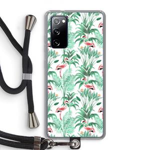 CaseCompany Flamingo bladeren: Samsung Galaxy S20 FE / S20 FE 5G Transparant Hoesje met koord