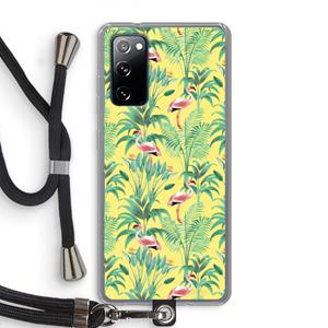 CaseCompany Flamingo party: Samsung Galaxy S20 FE / S20 FE 5G Transparant Hoesje met koord