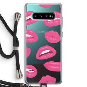 CaseCompany Bite my lip: Samsung Galaxy S10 Plus Transparant Hoesje met koord