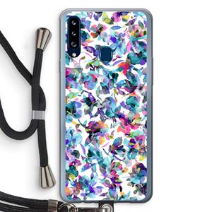 CaseCompany Hibiscus Flowers: Samsung Galaxy A20s Transparant Hoesje met koord