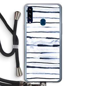CaseCompany Ink Stripes: Samsung Galaxy A20s Transparant Hoesje met koord